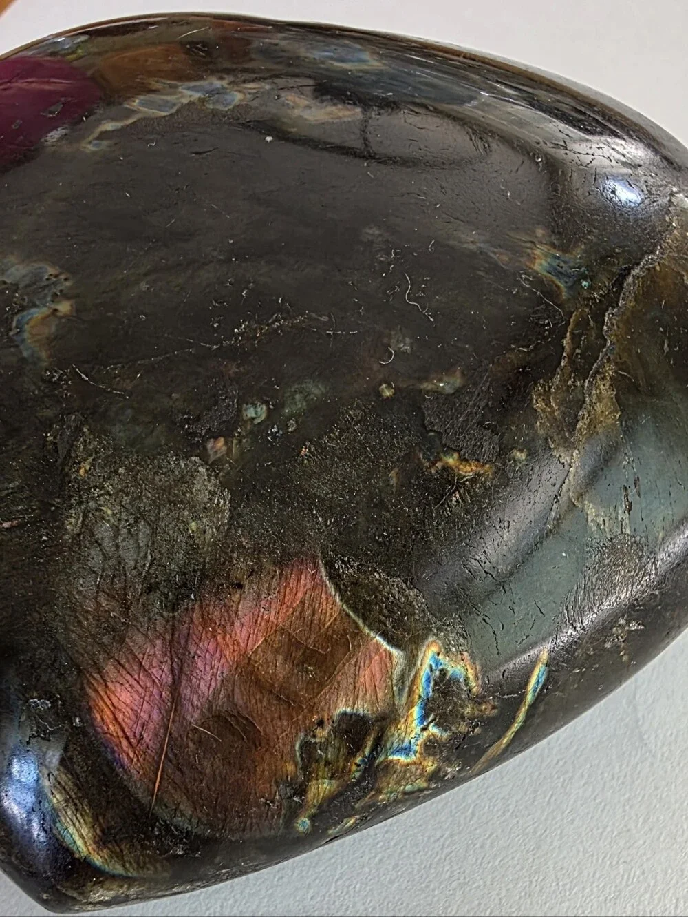 Polished Labradorite Heart - Blue & Brown Home Accent